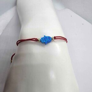 Hamsa & Opal Harmony: Red String Bracelet for Positive Energy
